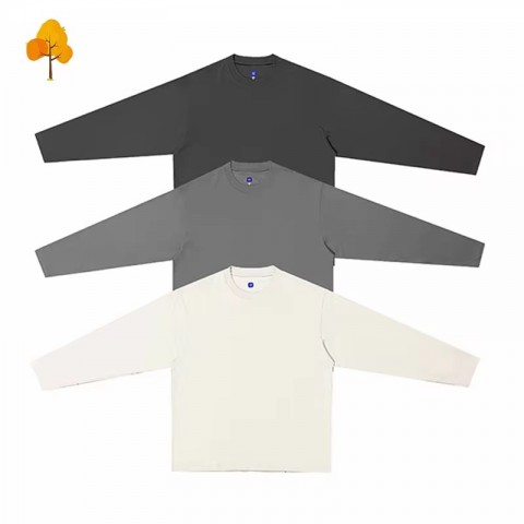 High-Quality Cotton Blend Men's Loose Long Sleeve T-Shirt