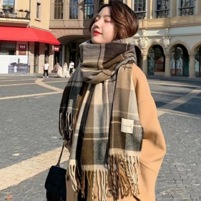 Warm Unisex Wool Scarves for Autumn Winter - Classic Thick Shawls 241007