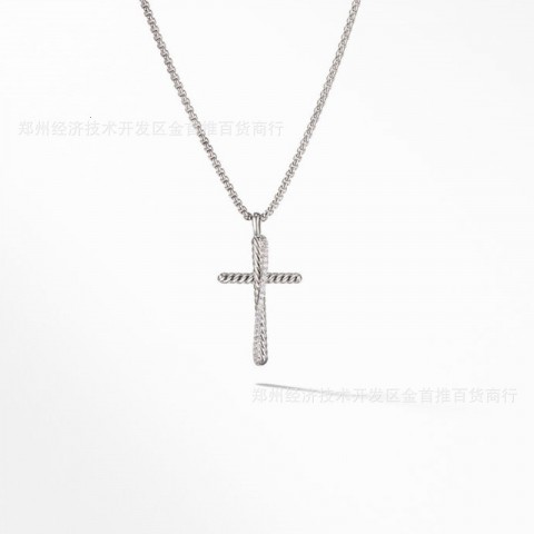 Luxury Twisted Zircon Cross Necklace for Women by David