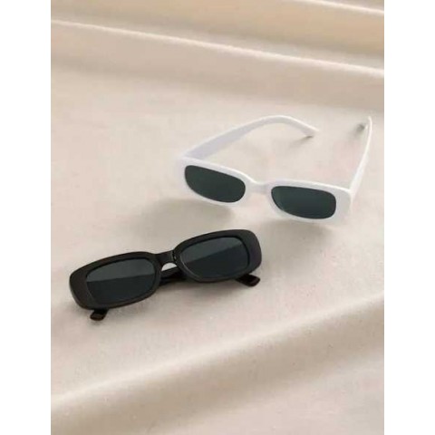 250222 Trendy Rectangle Frame UV400 Sunglasses for Men Women