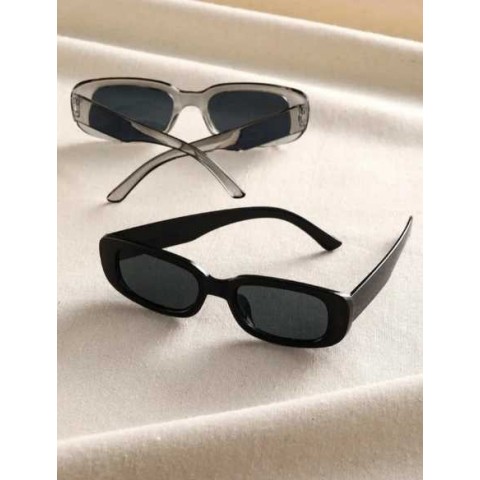 250222 Trendy Rectangle Frame UV400 Sunglasses for Men Women