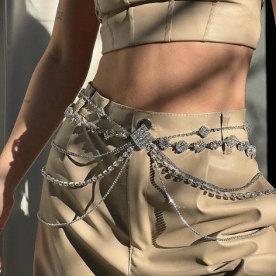 Stonefans Sparkly Geometry Waist Chain Belt for Men - Novelty Fashion Accessory