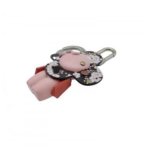 Luxury Sakura Sunflower Keychain by CSD - Unisex Leather Metal Key Ring with Box