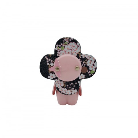 Luxury Sakura Sunflower Keychain by CSD - Unisex Leather Metal Key Ring with Box