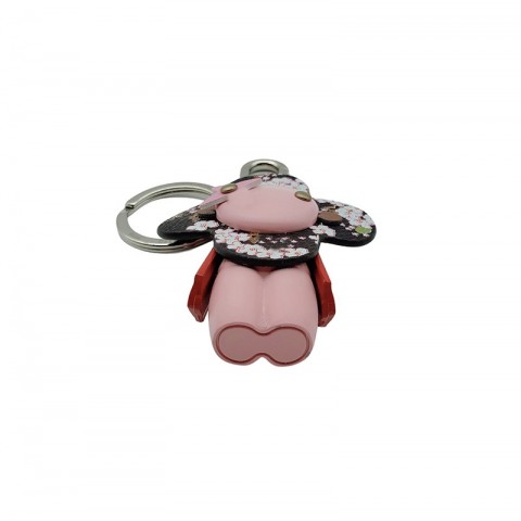 Luxury Sakura Sunflower Keychain by CSD - Unisex Leather Metal Key Ring with Box