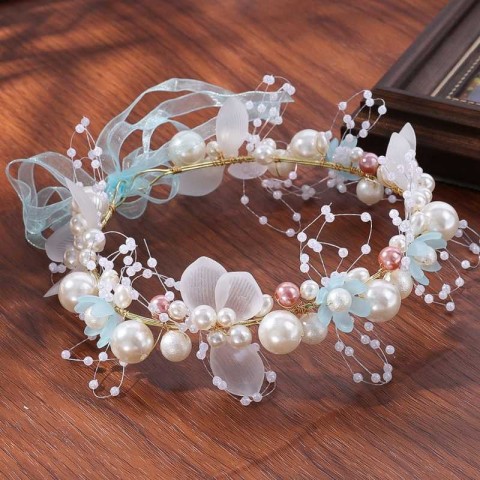 Elegant Bridal Headpiece with Imitated Flower Wreath - Perfect for Weddings & Special Events