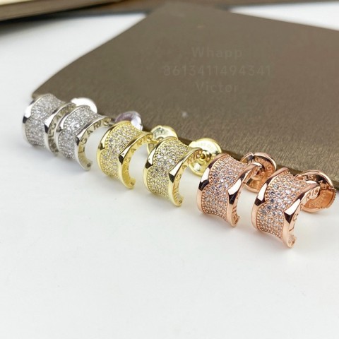 Luxury Women's 18K Gold Plated Sterling Silver Dangle Earrings with Diamonds