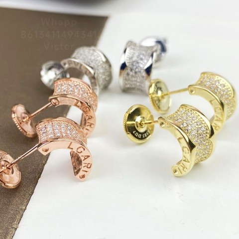 Luxury Women's 18K Gold Plated Sterling Silver Dangle Earrings with Diamonds