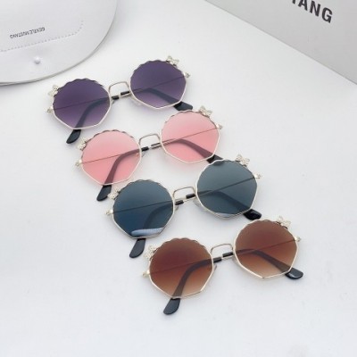 Children's UV400 Metal Sunglasses with Bow Design for Boys and Girls