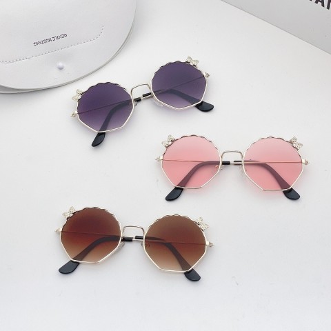 Children's UV400 Metal Sunglasses with Bow Design for Boys and Girls