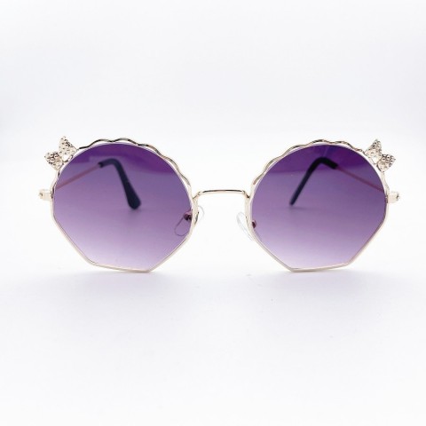 Children's UV400 Metal Sunglasses with Bow Design for Boys and Girls