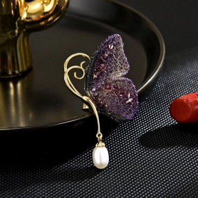 Personality Zircon Butterfly Brooch Unisex Elegant Jewelry Pin with Pearl Tassel