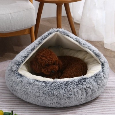 Cozy Plush Cat & Small Dog Bed 2024 Model | Warm Sleep Bag & Cushion dh3628137