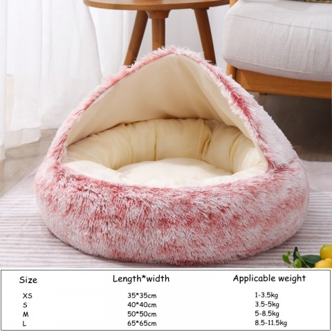 Cozy Plush Cat & Small Dog Bed 2024 Model | Warm Sleep Bag & Cushion dh3628137
