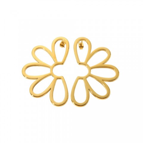 Retro Gothic Stud Earrings for Women in Gold-Color Stainless Steel
