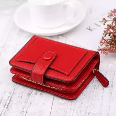2023 New Luxury Women's Mini Coin Purse Red Black Hasp Closure