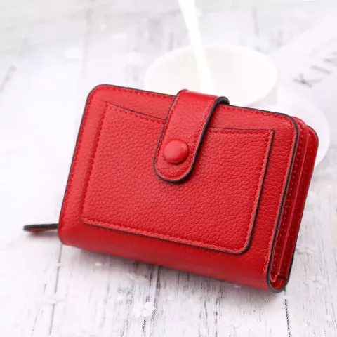 2023 New Luxury Women's Mini Coin Purse Red Black Hasp Closure
