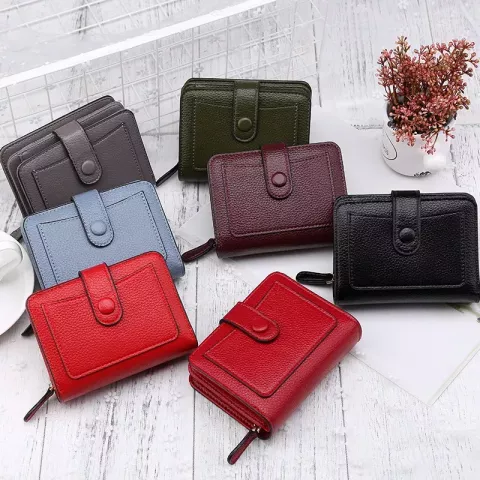 2023 New Luxury Women's Mini Coin Purse Red Black Hasp Closure