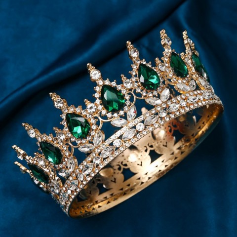 Elegant Baroque Crystal Wedding Crown for Brides and Queens