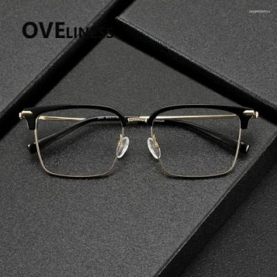 Titanium Men's Square Sunglasses Frame - Lightweight & High-Quality Japanese Design