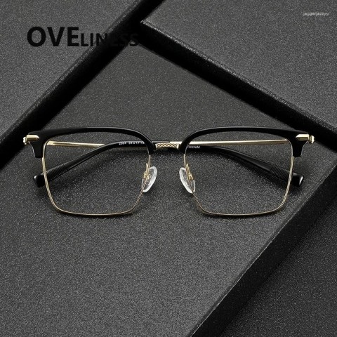Titanium Men's Square Sunglasses Frame - Lightweight & High-Quality Japanese Design