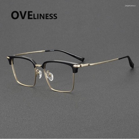 Titanium Men's Square Sunglasses Frame - Lightweight & High-Quality Japanese Design