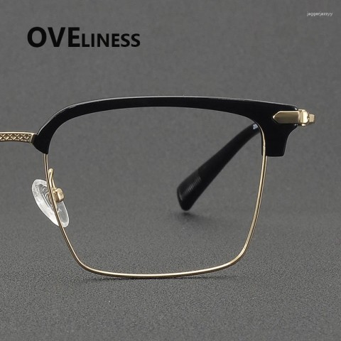 Titanium Men's Square Sunglasses Frame - Lightweight & High-Quality Japanese Design