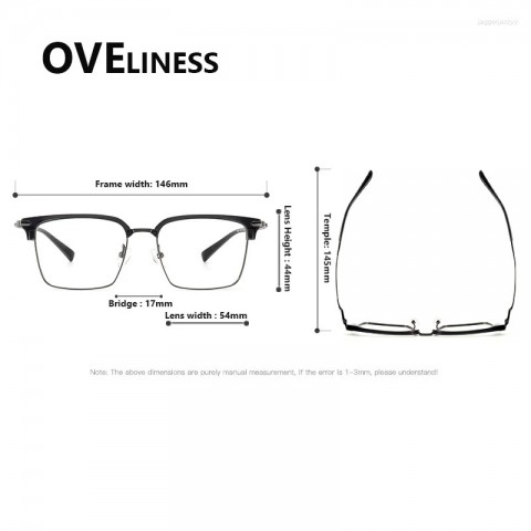 Titanium Men's Square Sunglasses Frame - Lightweight & High-Quality Japanese Design