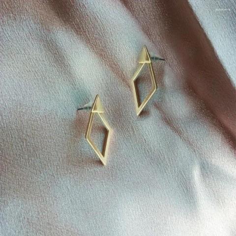 Stud Earrings Minimalist Gold Triangle Square for Women