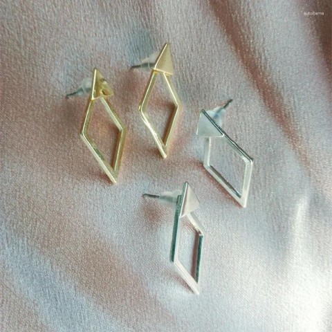Stud Earrings Minimalist Gold Triangle Square for Women