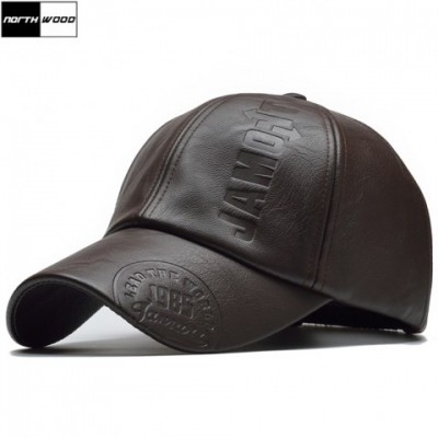 NORTHWOOD Men's High-Quality PU Leather Ball Cap - Dark Brown, Light Brown, Black
