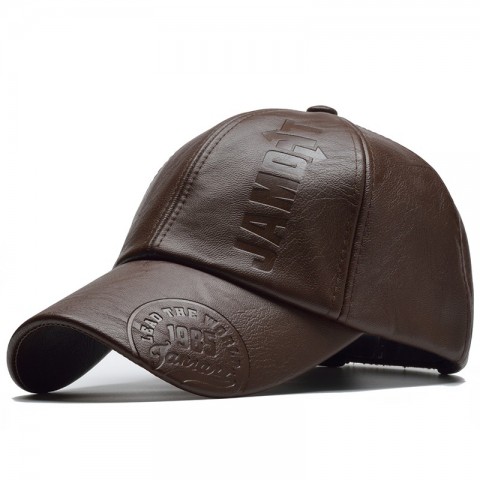 NORTHWOOD Men's High-Quality PU Leather Ball Cap - Dark Brown, Light Brown, Black