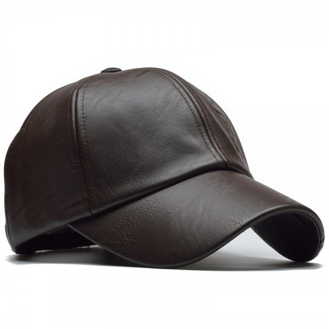 NORTHWOOD Men's High-Quality PU Leather Ball Cap - Dark Brown, Light Brown, Black