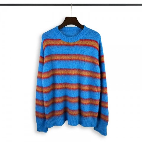High Street Fashion Thin Wool Hip Hop Crew Neck Knitted Sweater for Men