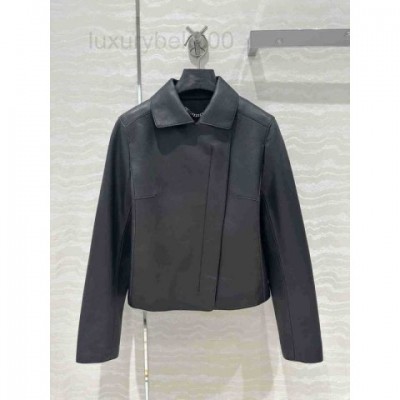 Women's Designer Lapel Jacket with Angled Zipper, Punk Style, Long Sleeve