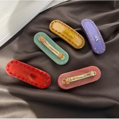 P Brand Shimmering Diamond Acrylic Hair Clips for Women - Classic Barrettes