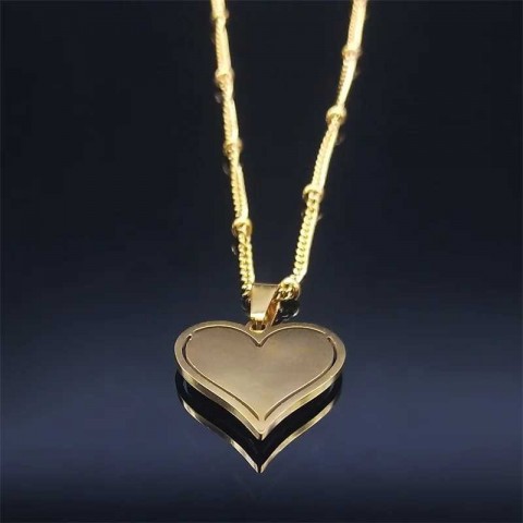 2023 Women's Black Crystal Heart Pendant Necklace, Stainless Steel Jewelry, Party Accessory by Party1