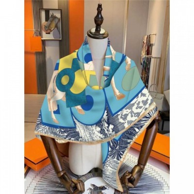 Luxury Warm Horse Print Cashmere Pashmina Scarf J250217