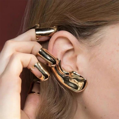 Punk Vintage Metal Ear Clip Stud Earrings for Women