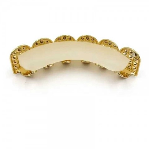 Hip Hop Ice CZ Stone Teeth Grillz Set for Men and Women