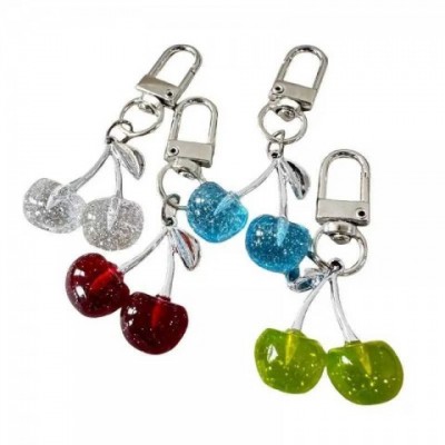 Elegant Gold Cherry Keychain Pendant for Women - Versatile Fashion Accessory