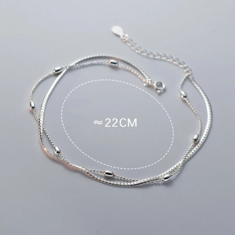 MIQIAO Women's Stylish Sterling Silver Snake Chain Anklets