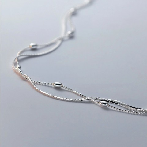 MIQIAO Women's Stylish Sterling Silver Snake Chain Anklets