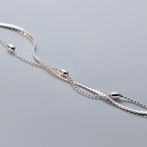 MIQIAO Women's Stylish Sterling Silver Snake Chain Anklets