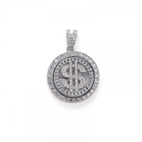 New Trendy Rotatable US Dollar Alloy Pendant Necklace for Men