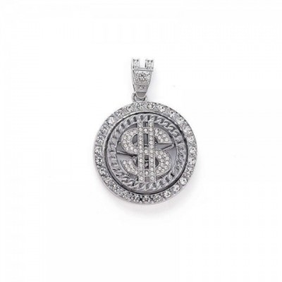 New Trendy Rotatable US Dollar Alloy Pendant Necklace for Men
