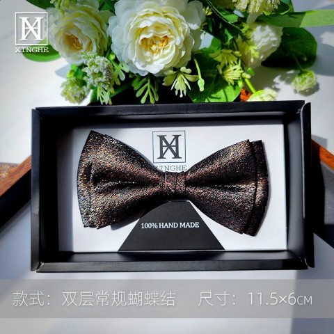 Luxury Men's Lavender Bamboo Fiber Letter Print Bow Tie 241220