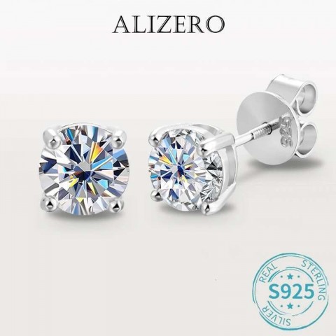 ALIZERO D Color Stud Earrings, Black Marasite, 18K Gold Plated, Women's Preppy Style