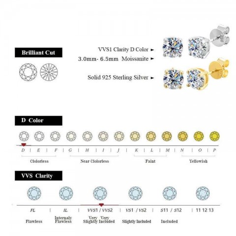 ALIZERO D Color Stud Earrings, Black Marasite, 18K Gold Plated, Women's Preppy Style