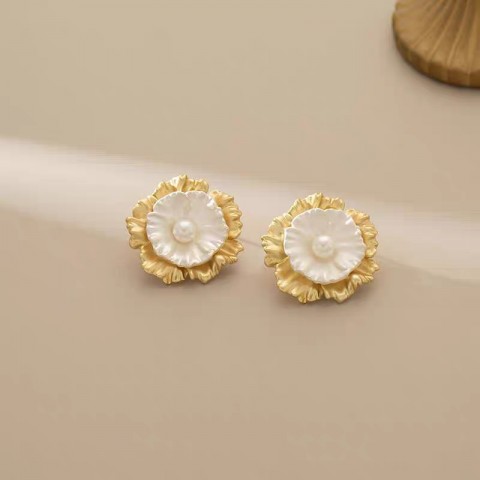 Videmy Women's Gold & Silver Plated Exaggerated Stud Earrings R250423